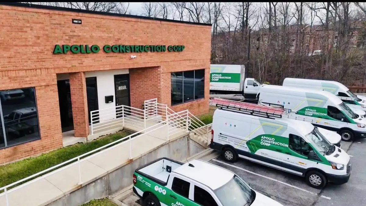 Apollo headquarters and branded service vehicles